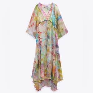 Zara Limited Edition Dress‎ Viscose Asymmetric Beach Cover